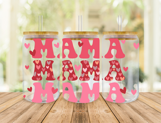 Mama pink hearts 16 oz cup